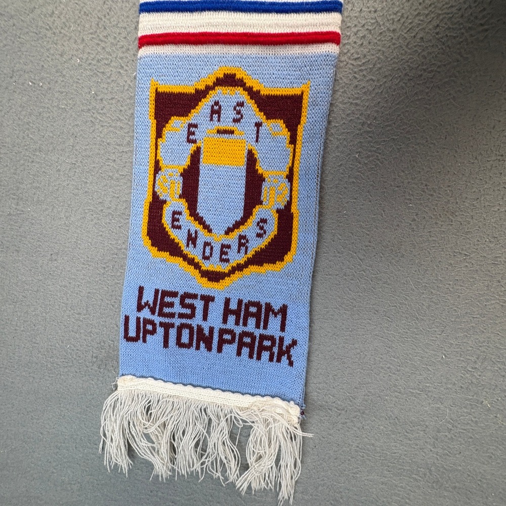 West Ham United Scarf Upton Park East Enders Sky Blue Claret Vintage Football